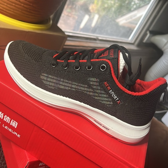 34) Women’s Sneaker - Red Black - Picture 3 of 6